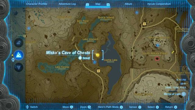Zelda : Tears Of The Kingdom - Emplacement du set d'armure de la divinité féroce