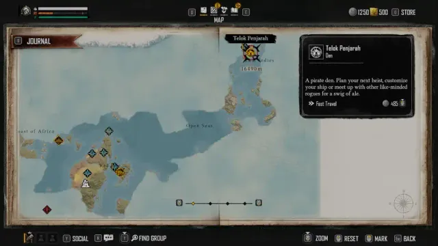 Skull and Bones : Emplacement de la prison de Telok