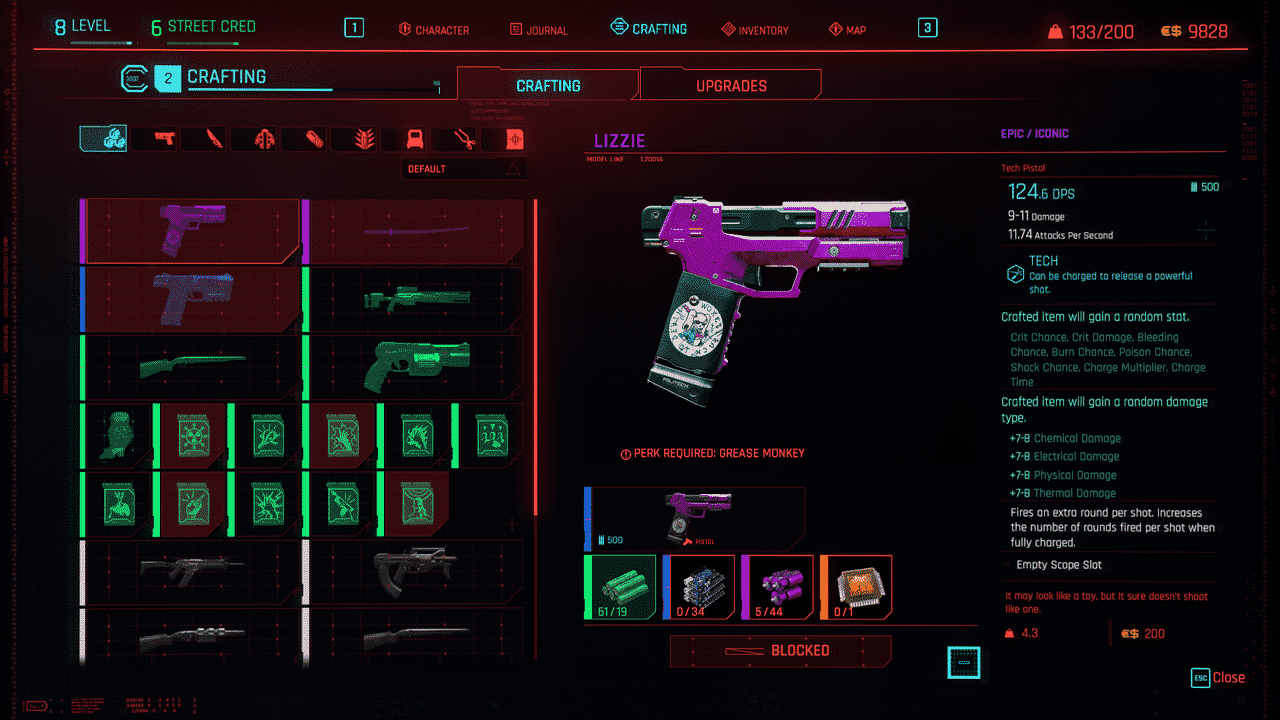 Cyberpunk 2077 - Guide de fabrication des armes