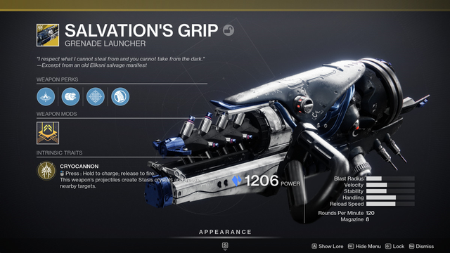 Comment obtenir Salvation's Grip Exotic dans Destiny 2 Beyond Light