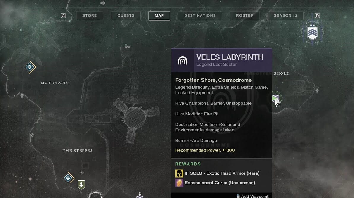 Destiny 2 Guide du secteur perdu du labyrinthe de Veles