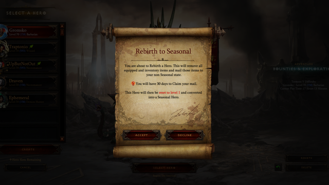Diablo 3 : Qu'est-ce que Rebirth et devriez-vous l'utiliser ?