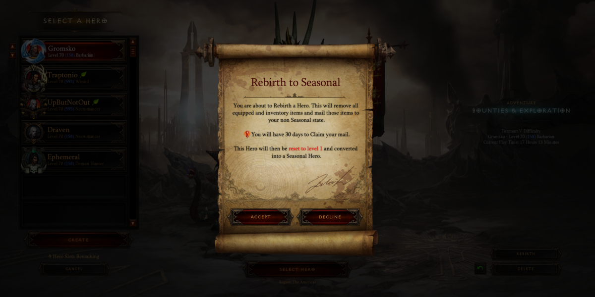 Diablo 3 : Qu'est-ce que Rebirth et devriez-vous l'utiliser ?
