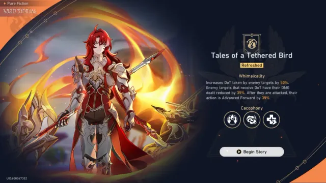 Honkai : Star Rail - Guide des Contes de pure fiction d'un oiseau captif