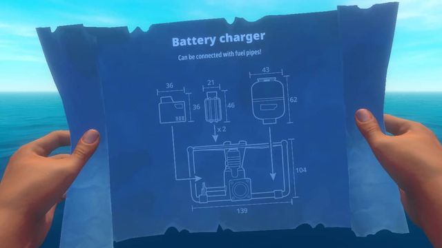Raft : Emplacement des pièces du chargeur de batterie