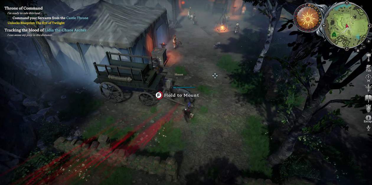 V Rising : Emplacement des chevaux