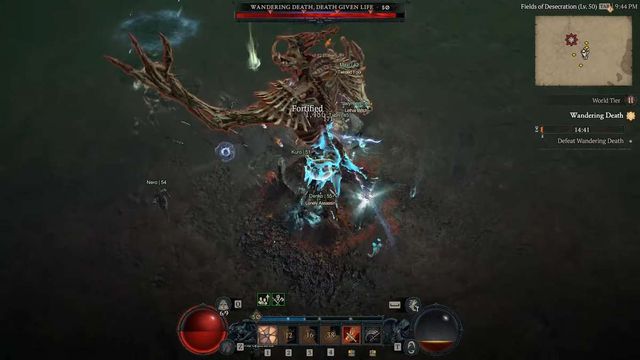 Emplacement du boss du monde de la mort errante, durée d'apparition - Diablo 4