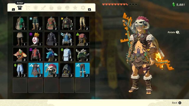 Zelda : Tears Of The Kingdom - Emplacement du set d'armure barbare