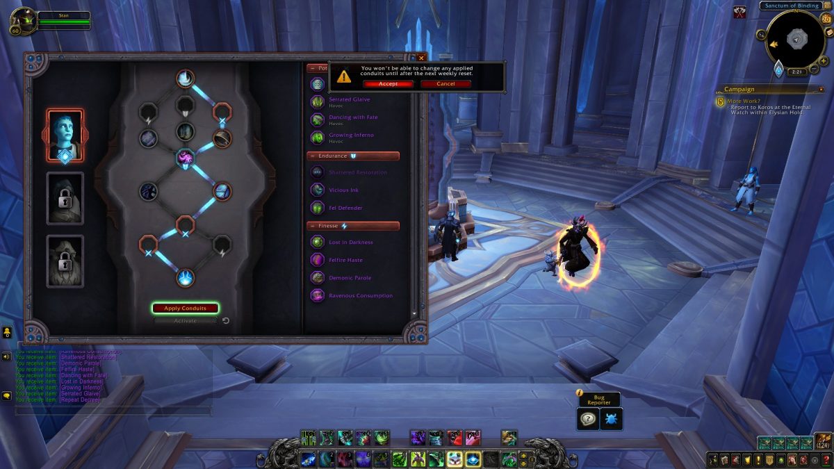 World of Warcraft Shadowlands Guide des conduits Tseret