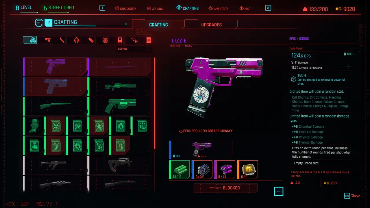 Cyberpunk 2077 - Guide de fabrication des armes