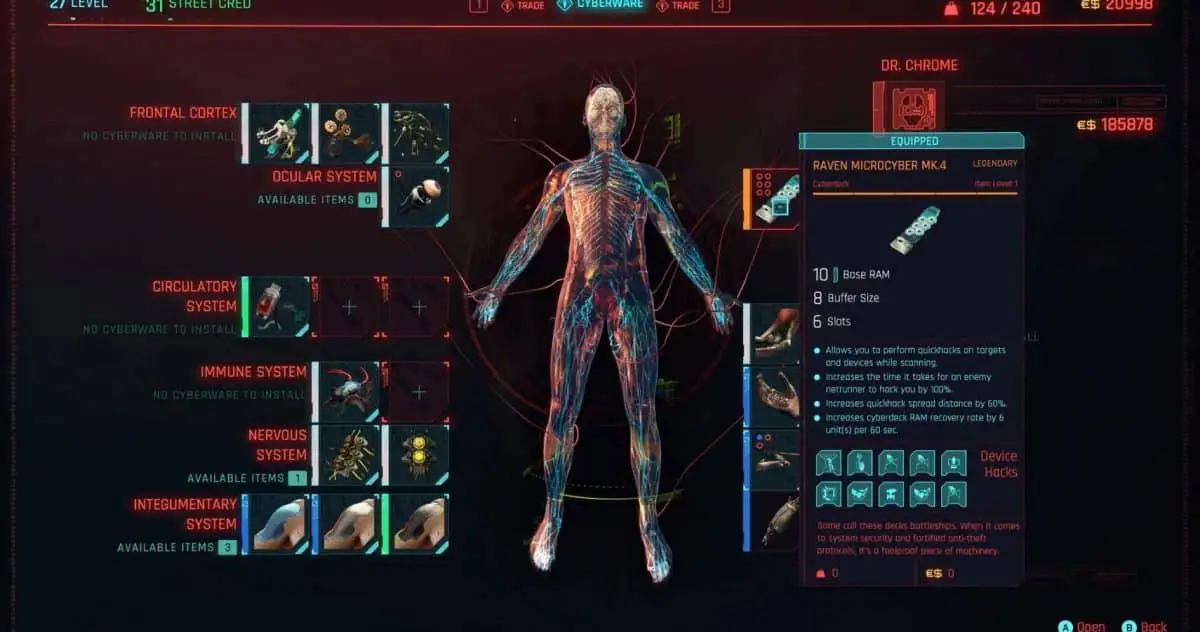 Cyberpunk 2077 - Guide de cybernétiques