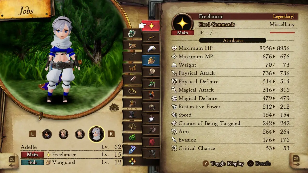 Guide des meilleurs jobs de Bravely Default 2