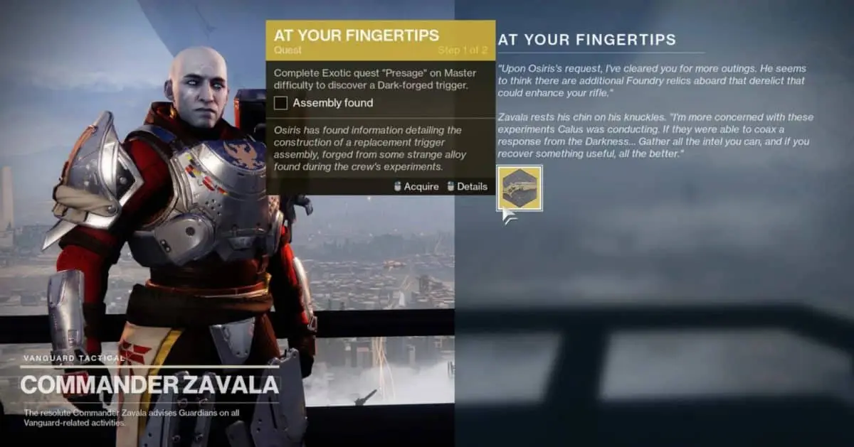 Destiny 2 Guide de la quête exotique, Au bout de vos doigts