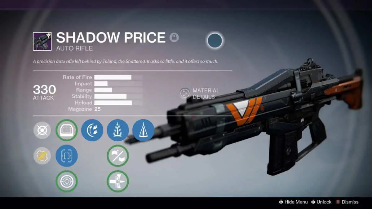 Comment obtenir le prix de l'ombre dans Destiny 2
