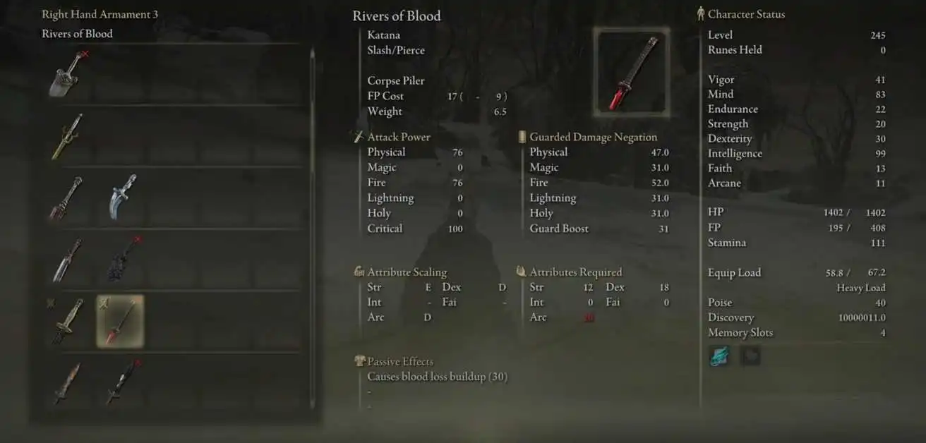 Elden Ring : Où trouver Rivers of Blood Katana