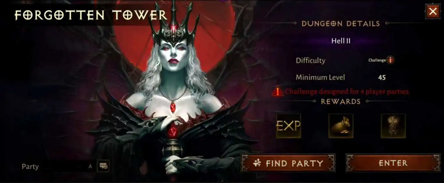 Diablo Immortal :  Guide du donjon de la Tour oubliée