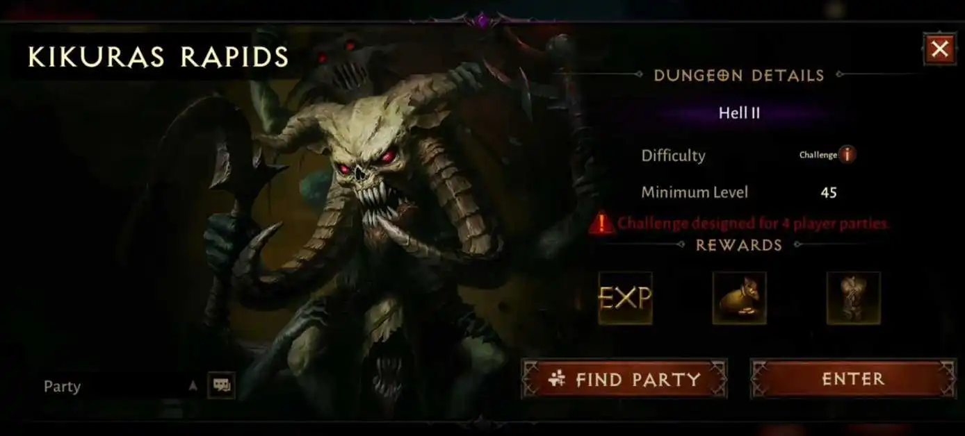 Diablo Immortal : Guide du donjon de Kikuras Rapids