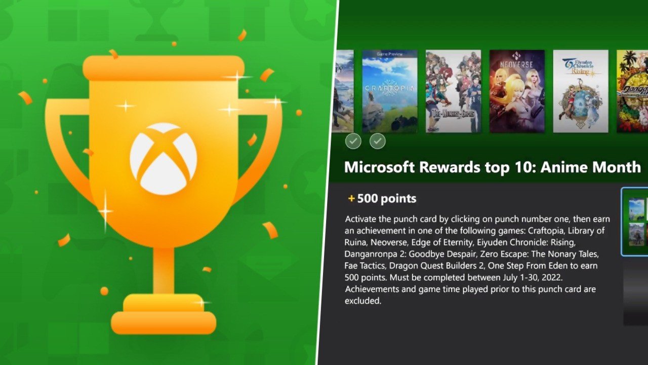 Récompenses Microsoft : Comment remplir la carte Xbox Punch "Top 10" de juillet 2022