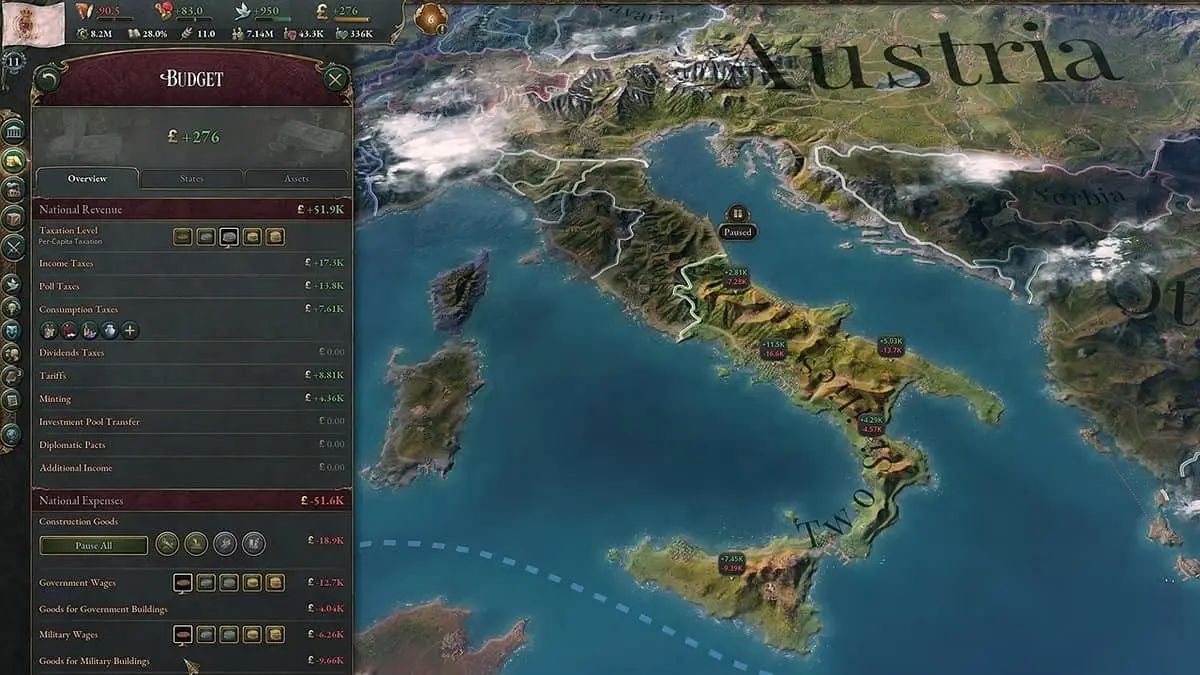 Victoria 3 : Comment stocker des réserves d'or
