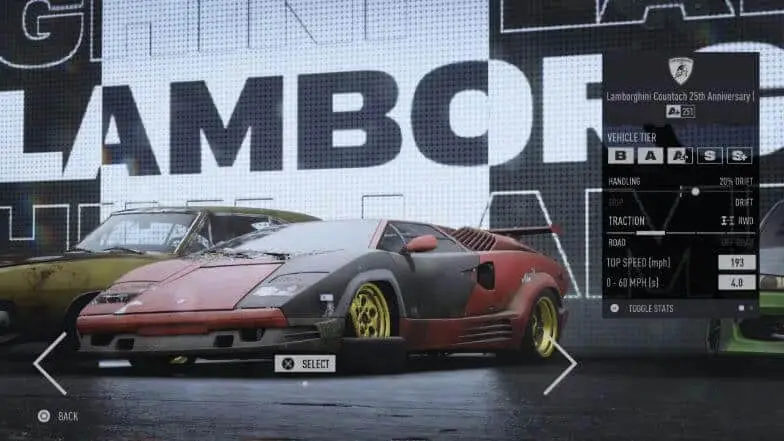 Need for Speed : Unbound - Quelle voiture de démarrage choisir