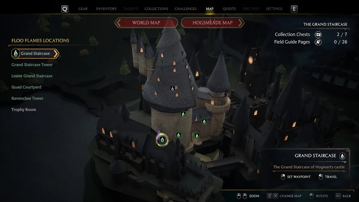Guide de puzzle de la porte du grand escalier Hogwarts Legacy 1a
