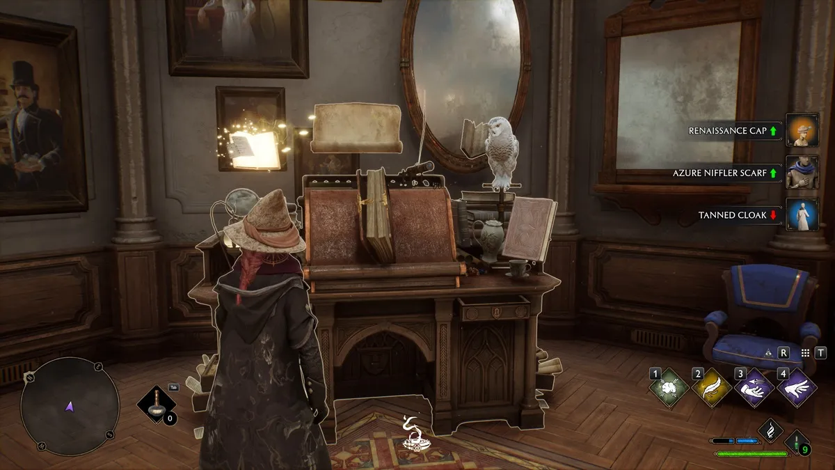 Hogwarts Legacy Comment identifier les objets Salle sur demande Bureau de description 1