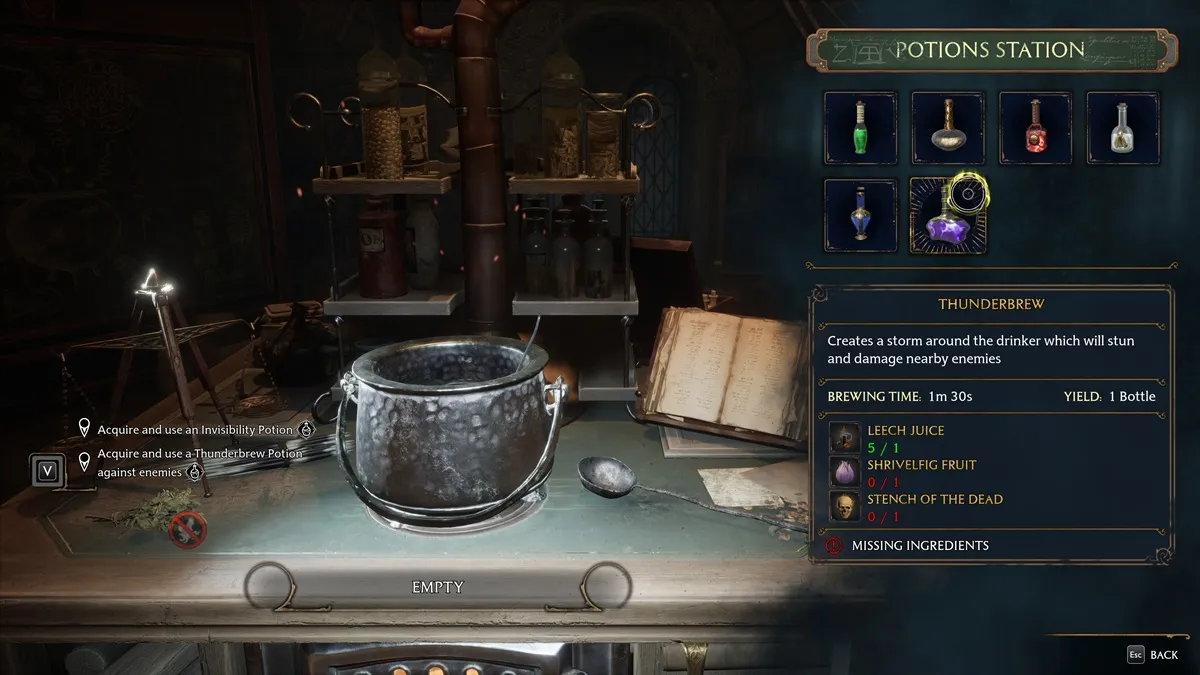 Guide des potions de l'héritage de Poudlard Recettes de potions Ingrédients 2