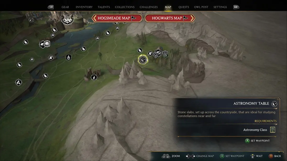 Hogwarts Legacy  Trouver des tables d'astronomie Brocburrow