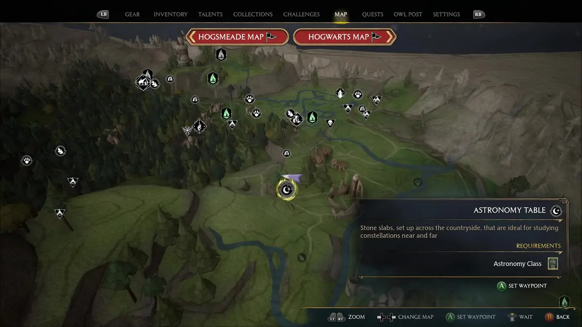 Hogwarts Legacy  Trouver des tables d'astronomie Upper Hogsfield