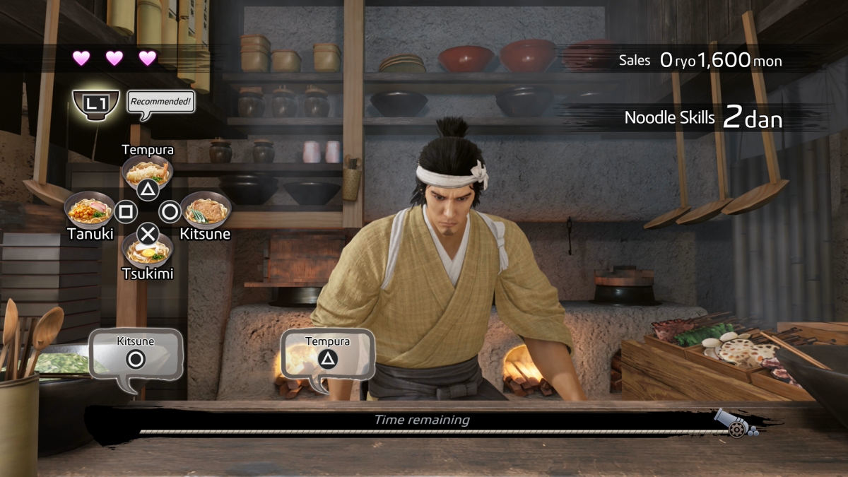 Comme un dragon Ishin Umai Udon Shop Ryoma Préparation des commandes