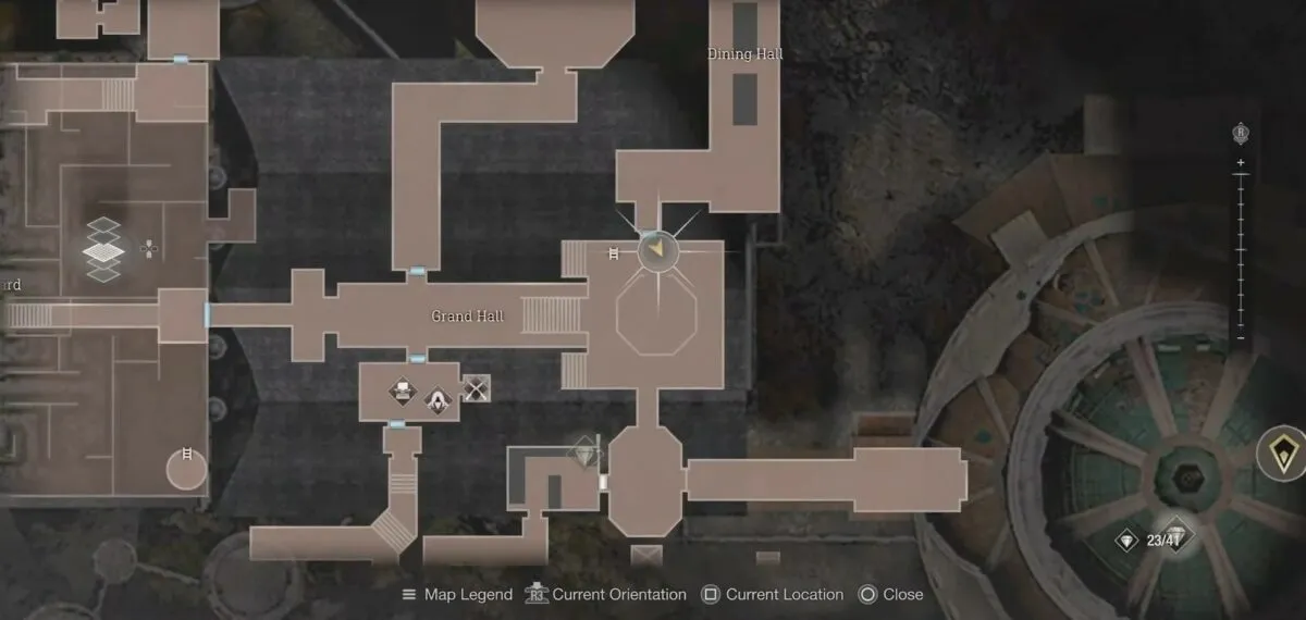 Emplacement du rat du grand hall RE4