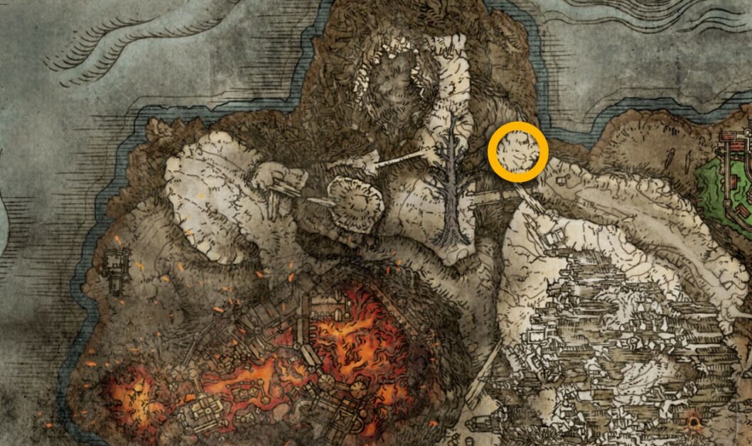 Carte de l'épée incurvée d'Elden Ring Scavenger