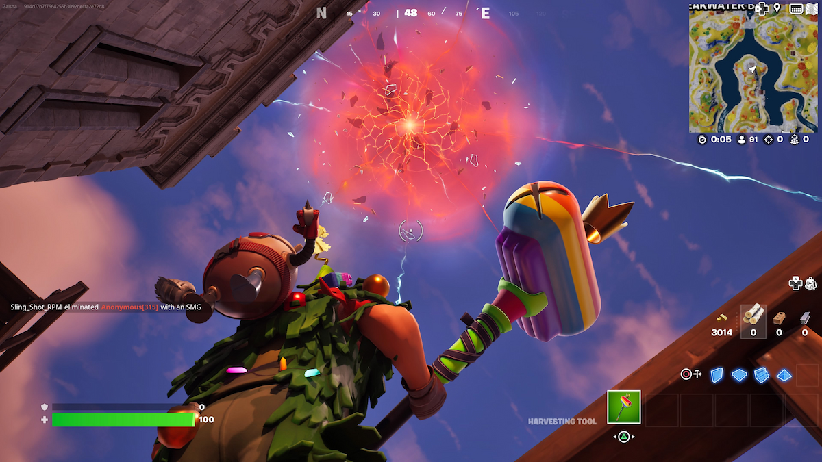 Une faille rouge géante se profile au-dessus de l'île de Fortnite avant le chapitre 4 de la saison 2