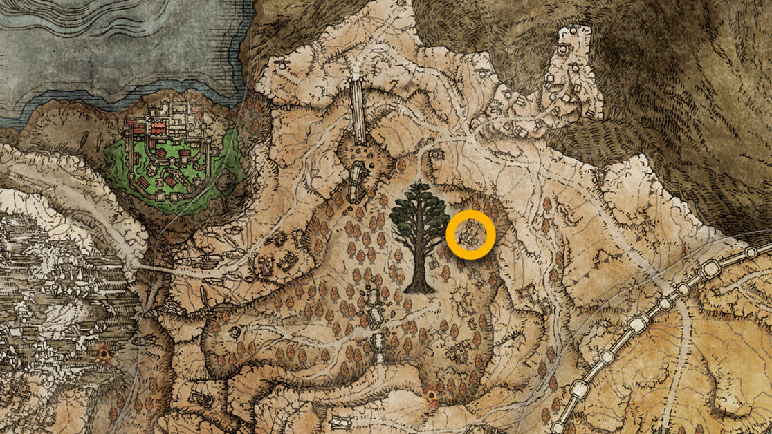 Emplacement de la carte Icon Shield dans Elden Ring