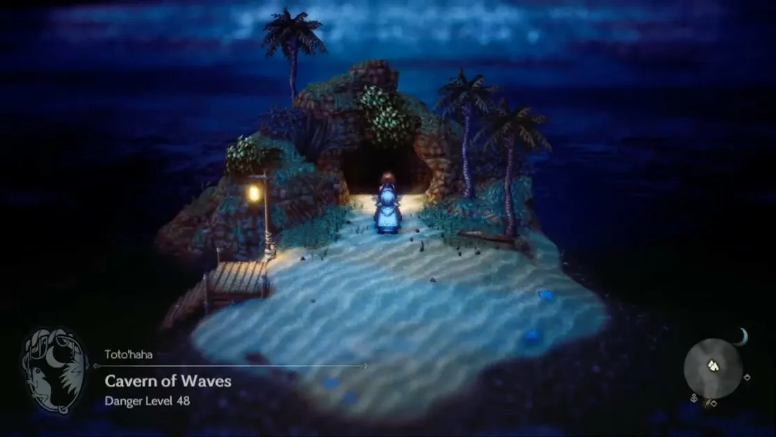 Emplacement de JP Augmentor Cavern of Waves dans Octopath 2