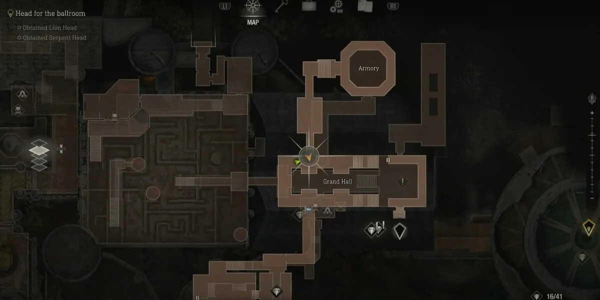 Emplacement de la tête de lion dans Resident Evil 4