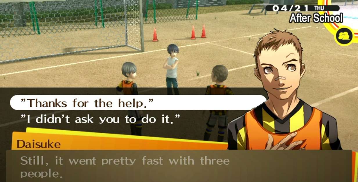 Persona 4 Golden Lien social Daisuke/Kou Tseret