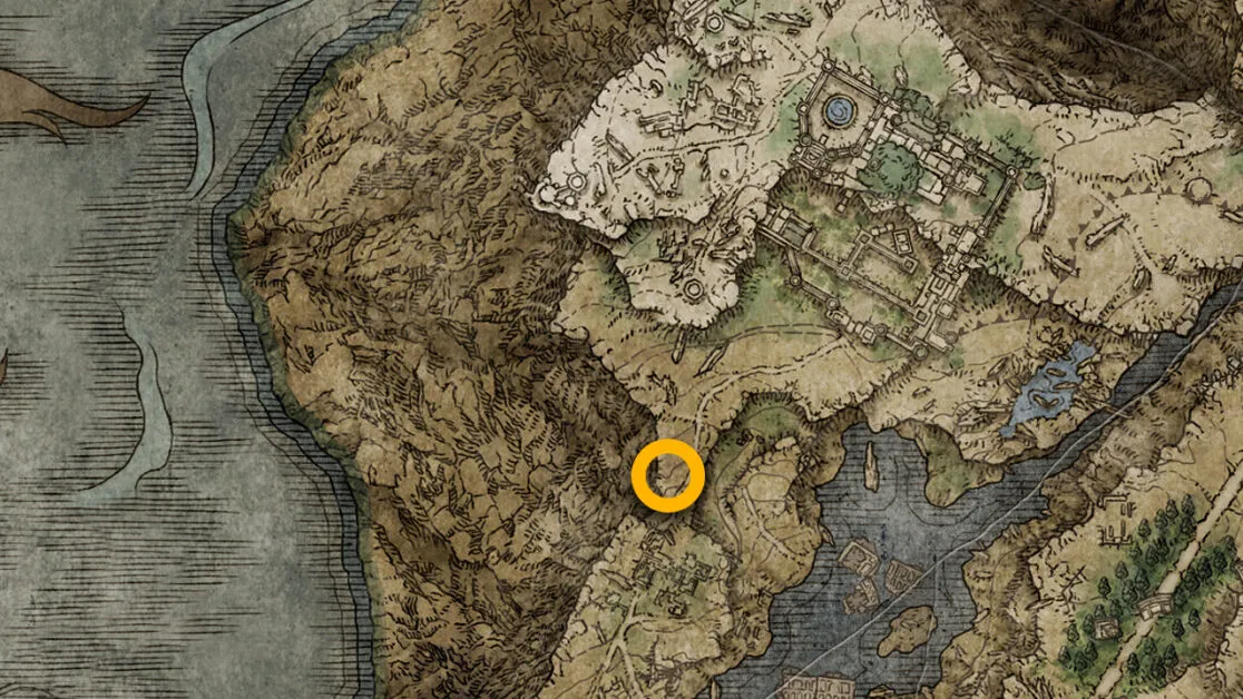 Emplacement de la carte du maître forgeron Iji à Elden Ring