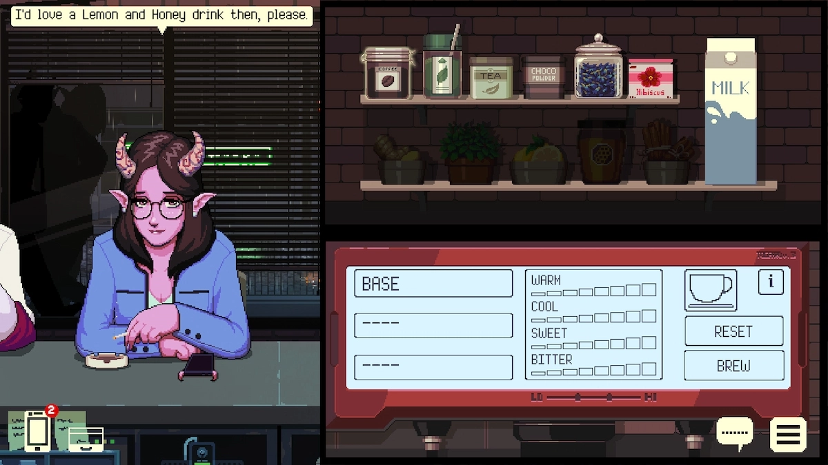 Guide des boissons pour les personnages de l'épisode 2 de Coffee Talk