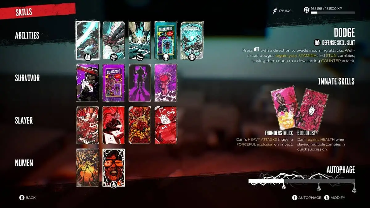 Dead Island 2 : Build de Dani - Meilleures cartes de compétences