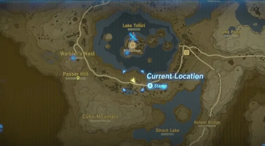Emplacement du sanctuaire Barea Naag à Zelda BOTW