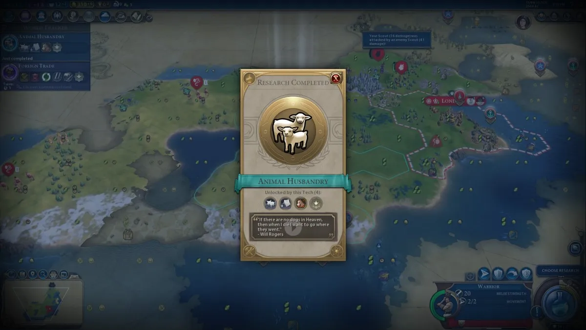 Civilization Vi Meilleures technologies pour débloquer le guide de l'arbre technologique précoce Élevage