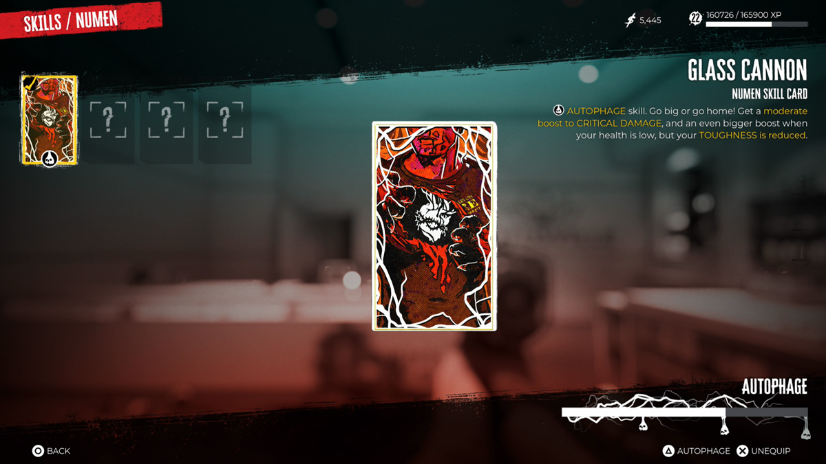 Dead Island 2 Glass Cannon Numen Skill Card