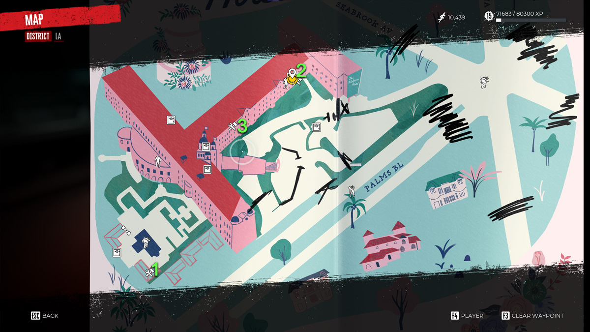 Emplacements de la carte de l'établi de l'hôtel Dead Island 2 Halperin