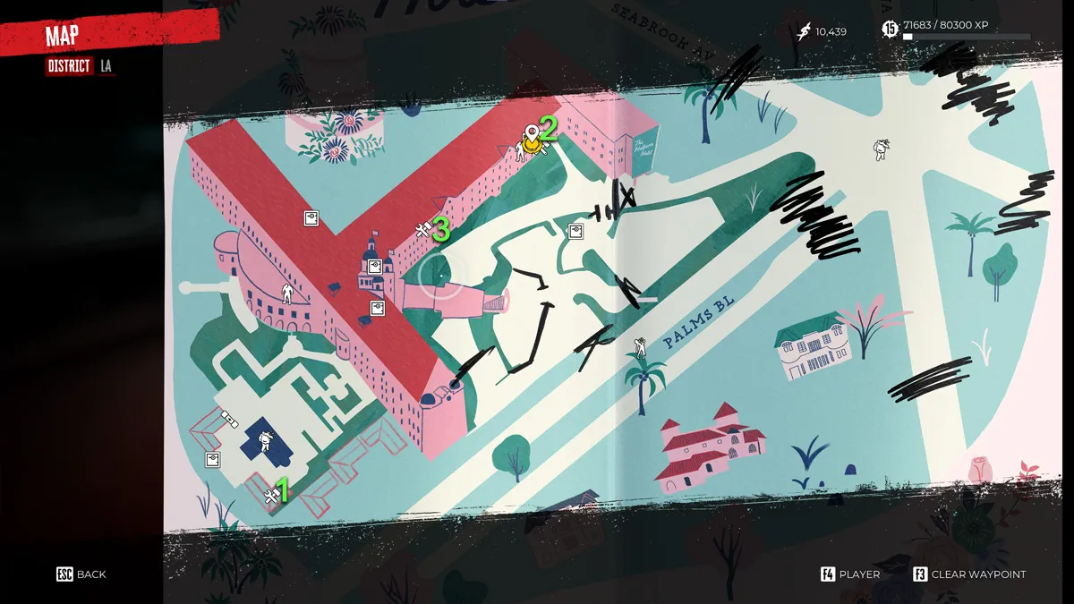 Emplacements de la carte de l'établi de l'hôtel Dead Island 2 Halperin