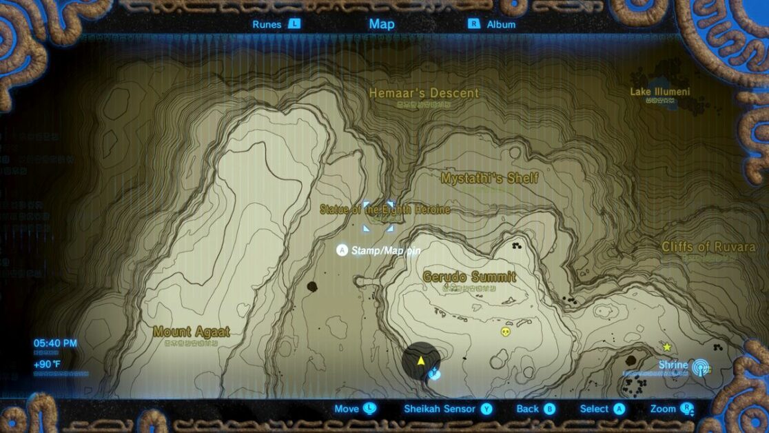 Huitième quête d'héroïne Emplacement dans Zelda BOTW