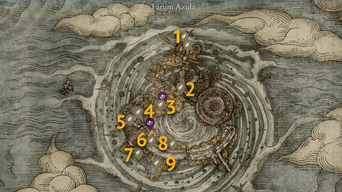 Smithing Stone 8 sites à Crumbling Farum Azula