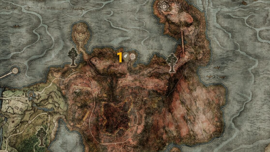 Dragonbarrow Sombre Smithing Stone 8 emplacements sur la carte dans Elden Ring