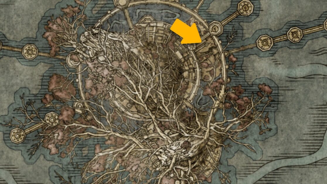 Emplacement de la carte Dragoncrest Greatshield Talisman dans Elden Ring