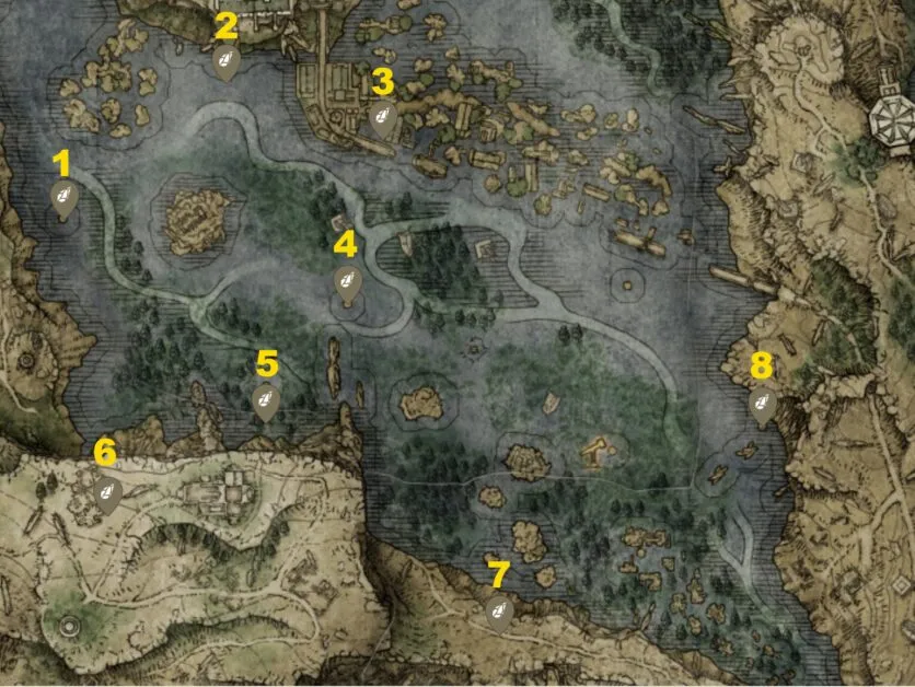 East Liurnia Smithing Stone 2 sites à Elden Ring